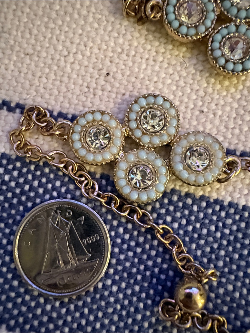 Gold-Tone Floral Crystal Necklace and Earring Set - Picture 10 of 11